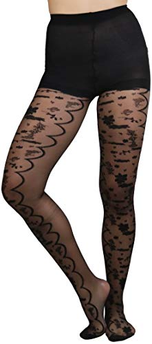 Image of ToBeInStyle Women's Elegant Floral Lace Inspired Spandex Net Full Length Tights
