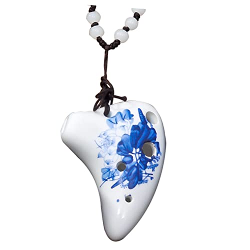 Abaodam Professional Ocarina Ceramic Instrument for Easy to Play Ocarina Necklace present with Neck Strap for Music Lovers and Beginners