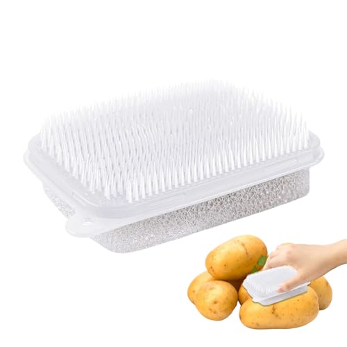 Sucritude Cepillo Limpiador De Patatas - Limpiador Doble para Preparación De Comidas - Estropajo Multiusos para Fregadero Cocina Baño,Utensilio para Frutas Verduras Zanahoria Pepino Y Más