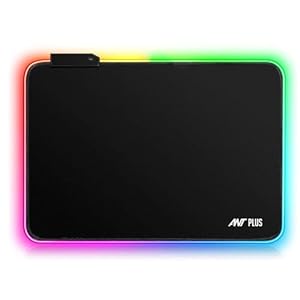 Ant Plus Pharaoh RGB 11 Medium Mouse Mat 300MM x 260MM x 3MM with 12 Lighting Modes, Super Soft, Smooth, Anti Slip and Waterproof Mousepad for Gaming and Work_ Black Chroma