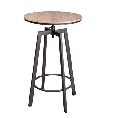 Table Bar, Collection Factory, Bois, 85 x 63.5 diam 60 haut 93/101 cm