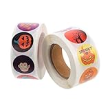 jojofuny 2ロール ハロウィン用丸型シール 巻 自己粘着式 かわいいカートゥーンデザイン 手帳 包装向け装飾ステッカー お子様や友人へのプレゼン