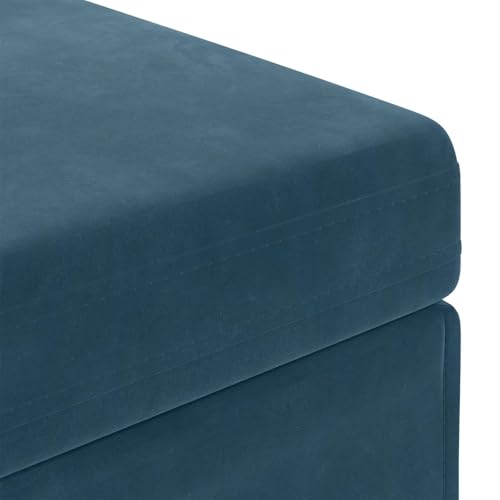 Tabouret bleu velours 41 cm : la solution gain de place confortable