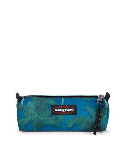 Image of EASTPAK Benchmark Pencil Case - Durable Organizer, Brize Tree Navy | Lightweight & Zippered Stationary Storage Bag for Pens /Accessories