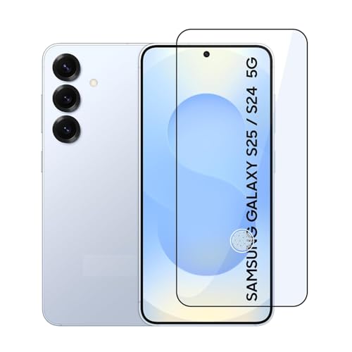 Image of Tempered Glass Screen Protector Compatible For Samsung Galaxy S24 5G /S25 5G (Black) Edge To Edge Full Screen Coverage (Ultrasonic Fingerprint Working) With Easy Installation Kit,Pack Of 1