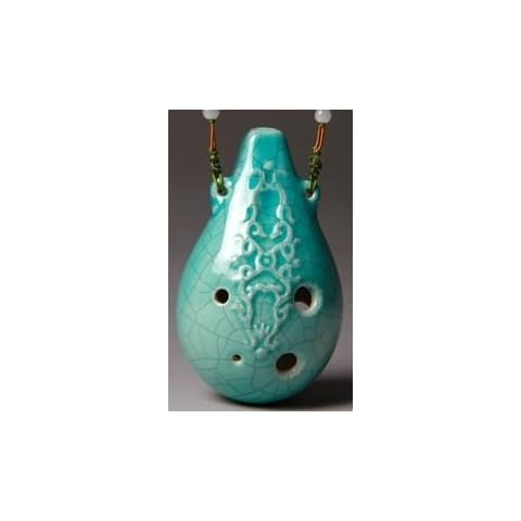 Focalink Alto C 6 Holes Ceramic Ocarina - Easy to Learn, Good for Beginner & Great Gift! Linn's Arts! (Hulu Jade Crackle) Cover
