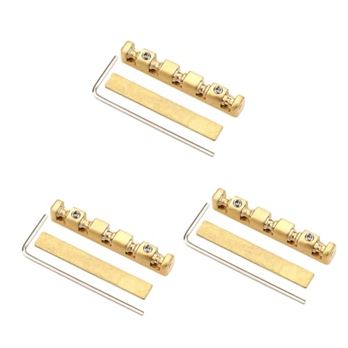 Totority 3 Sets String Professional String Nuts for Bass Guitar Brass Nut for Instrument Smooth Surface