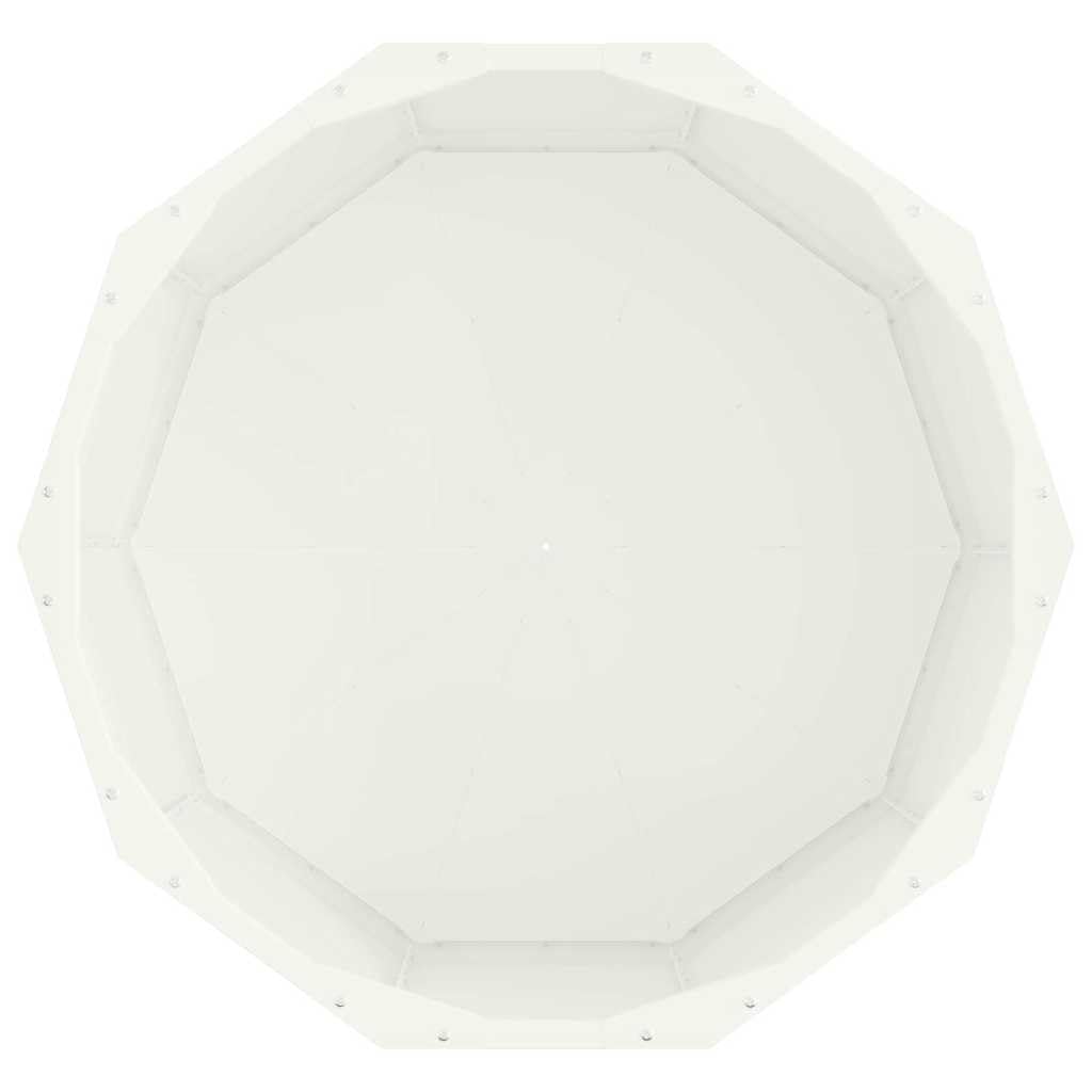 Donica Biały 60 x 60 x 35 cm Stal Okrągła Ogrodowa na Zewnątrz Trwała Stalowa Donica na Kwiaty z Łatwym Montażem Stylowy Pojemnik na Rośliny na Taras Balkon Ogród