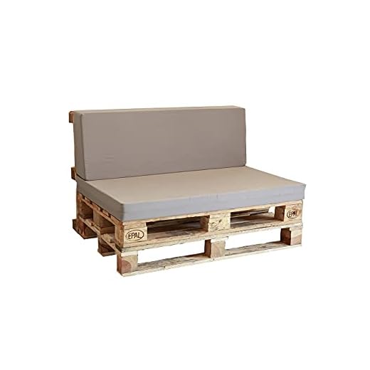 Asiento y respaldo de espuma para Sofá Palet enfundado en Microfibra (Gris)