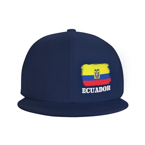 Funny Ecuadorian Ecuador Flag Snapback Hat Unisex Flat Brim Bill Baseball Cap Black3