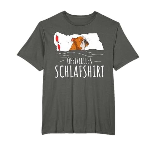 Offizielles Schlafshirt Schlafanzug Englische Bulldogge T-Shirt