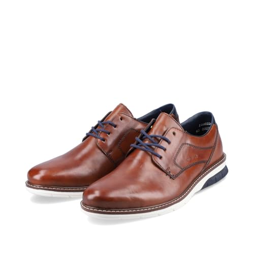 Rieker 14402 Men's Dustin Leather Lace-Up Oxford – Stylish Casual Dress Shoes with Anti-Stress Cushioning, Flexible Grip Outsole, Lightweight Design, and All-Day Comfort