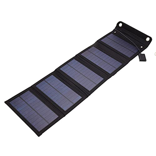 25W Portable Solar Panel Charger Output 15W 5V 1.5A 2USB, Foldable Solar Panel Charger for Laptops Phones,Mini Fans,Ipads,with a USB Extension Cable (Black)