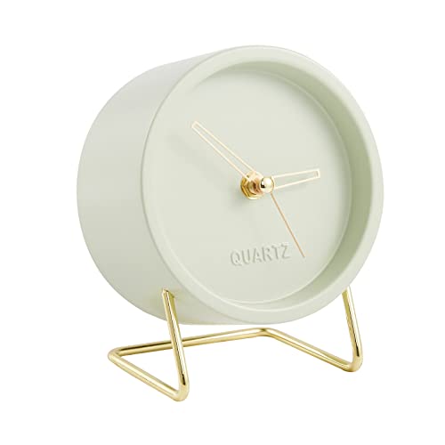 Reloj de mesa con pilas, estilo europeo para estante de mesa para dormitorio, color verde Cover