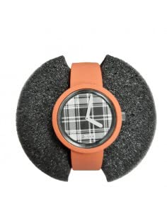 OROLOGIO O CLOCK SILICONE TERRA COTTA E SCOZZESE TG L