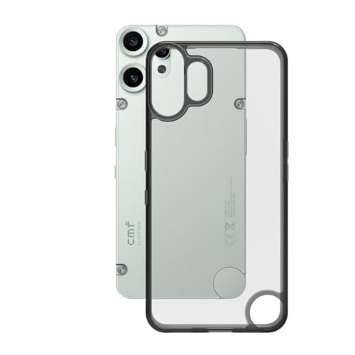 Image of RIGGEAR Shockproof Clear Hybrid Armor Back Cover Case for CMF by Nothing Phone 2 Pro /CMF Phone 2 Pro 5G (Clear-Black Bumper and Transparent PC)