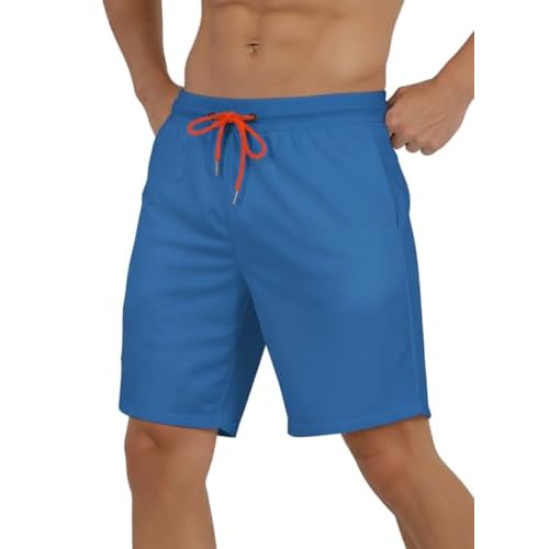 9 Inch Men Swim Trunks with Mesh Lining Quick Dry Breathable Pockets for Summer Beach Cruise Water Park Gym Running Small Solid Army Green