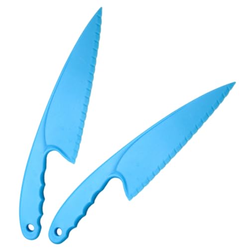Plastic Serrated Cake Knife Salad Lettuce Knife Bread Pie Pastry Cutter Server Leveller Kitchen Baking Tool (2 Pieces) - Image 3