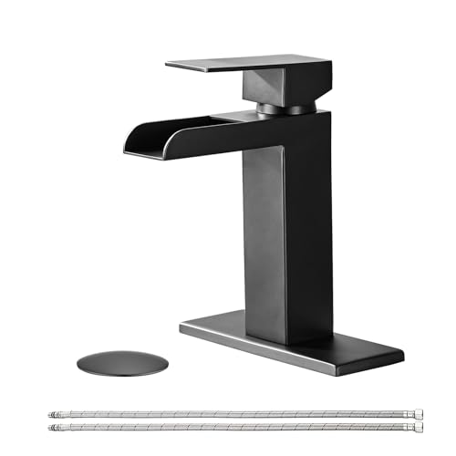 MUIXNCKCD Elegant Matte Black Waterfall Bathroom Faucet for Stylish Comfort