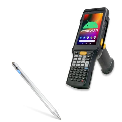 BoxWave Stylus Pen Compatible with Chainway C61 UHF RFID Reader - AccuPoint Active Stylus, Electronic Stylus with Ultra Fine Tip - Metallic Silver