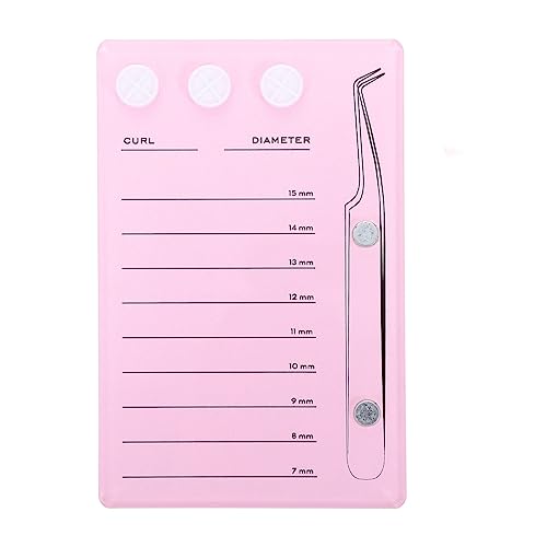 Acrylic Eyelash Extension Tray Plate Grafting False Eyelash Tray with Scale Lines Eyelash Extension Tray Organizer Adhesive Glue Holder Magnetic Tweezer Holder for Eyelashes Extension Tool, Pink