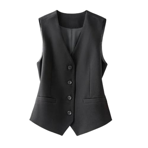 Chaleco con cuello en V para mujer, estilo informal y ajustado de primavera y otoño