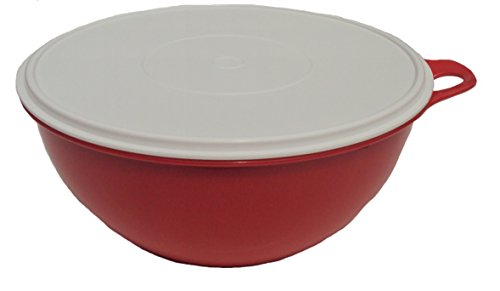 Tupperware Red Thatsa Bowl 32 Cup Mixing Bowl red with white cover