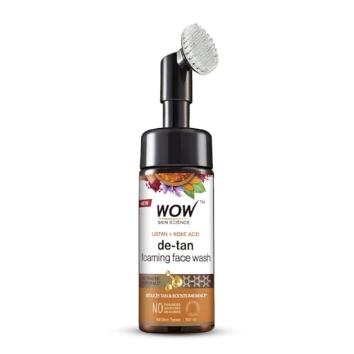 WOW Skin Science Ubtan Foaming Face Wash | Built in Brush for Deep Cleansing | Turmeric & Saffron | All Skin Types | Bright, Clear Skin | Paraben & Sulphates Free| Face Wash for Women & Men | 150 ml