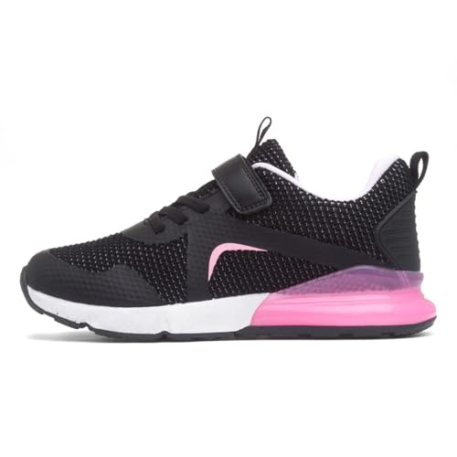 XL Kids Black & Pink Easy Fasten Trainer - Size 3 UK - Black
