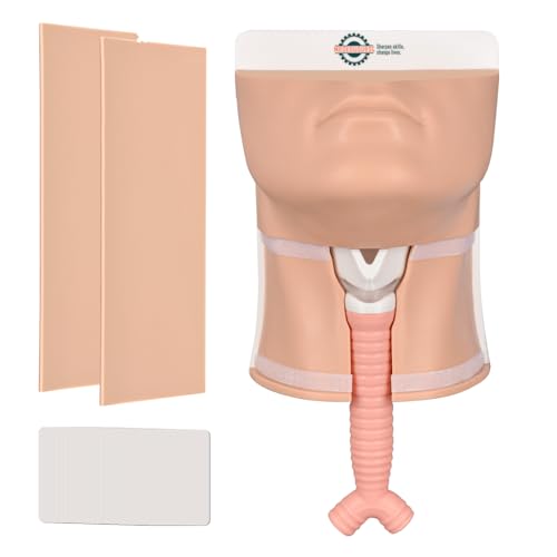 Image of Cricothyrotomy Task Trainer, Cricothyrotomy Simulator | Tracheostomy Trainer, Surgical Airway Trainer, Light Skin