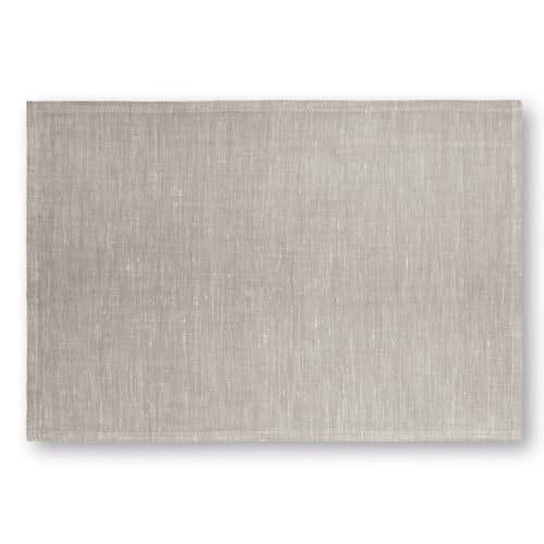 Cuore di lino - Mantel Individual Americano de Lino Puro 100% Made in Italy Moderno Natural Crudo 35 x 50 cm