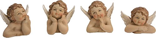 Preisvergleich Produktbild Unbekannt Miniatur, 4er Set Engelsbüsten Höhe ca. 6,2cm