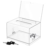 VPAFPEKG Acrylspendenbox, Spendenbox Abschließbar, Spendenboxen Acryl, Wahlurne Transparent mit Schlüsselschloss, Vorschlagsbox, Spendendose, Empfohlene Box für Gewinnspiele Abstimmungen Visitenkarten
