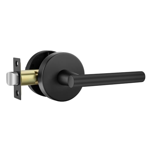 Haidms Matte Black Closet Door Handle, Passage Door Lever, Black Hall and Closet Door Handles for Hallways, Closets and Laundry Rooms(1 Pack)