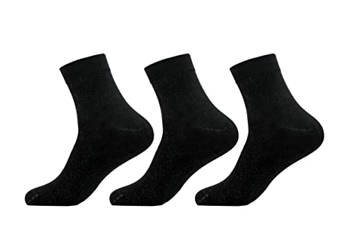 Image of earthinglife Conductive Grounding Socks 25% Pure Silver Infused Ankle Socks for Grounding Shoes, Black, Medium