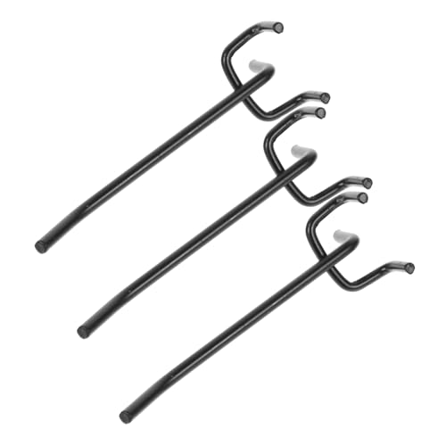 BELLIFFY 3pcs Black Metal Pegboard Hooks Storage Hooks for Tools Easy Install Home Accessories