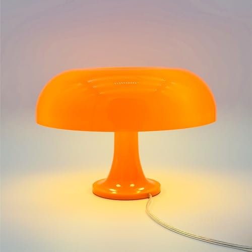 Lotus Atelier Orange Mushroom Lamp for Room Aesthetic Modern Lighting for Bedroom | Cool Retro Living Room Decor (Orange)