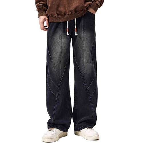Men's Jeans Spring Autumn American Straight Loose Denim Long Pants for Men