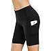 Shorts de Yoga Pour Femmes,Short de Sport de Compression Taille Haute Pour Femme,Shorts de Fitness Pour Femmes avec Poches(1/2 Short-Noir,XL)