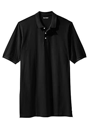 KingSize Men's Big & Tall Longer-Length PiquÃ© Polo Shirt - Big - 2XL, Black