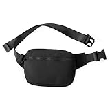 ODODOS 2L Belt Bag for Women Men, Crossbody Fanny Packs with Adjustable Strap Waist Pouch for Workout Hiking Running Travel, Black