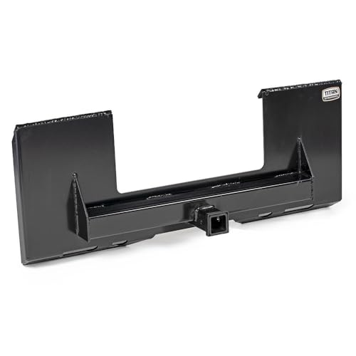 Titan Attachments Universal Cut Out Receiver Mount Plate 1/4 Thick Skid Steer Plate Attachment 2 Receiver Hitch 3000 LB Weight Capacity Quick Tach Steel Mount Plate Adapter