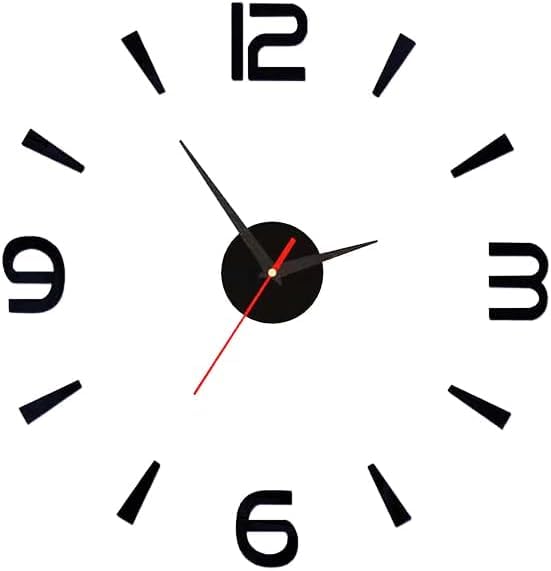 Modern Frameless DIY Wall Clock 3D Wall Clock for Living Room Decor Modern Quiet Wall Clock Easy to Install Numbers Wall Clock for Home Office Decorations
