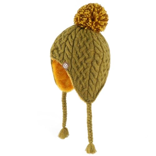 Kitty Girls Knit Hats Winter Fleece Lining Skiing Winter Caps with Warm Ear Flap for 2-5 Years3