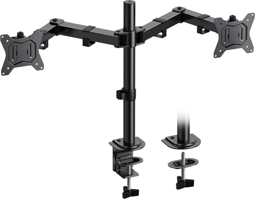HUANUO Dual Monitor Mount for 2 Monitors up to 32 inches, Heavy Duty Dual Monitor Stand Holds up...