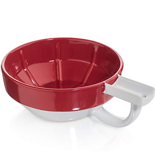 Fine Lather Bowl/Shaving Scuttle - The Finest Soap/Cream Lather Bowls - The Finest Shave For Men - Compliments Your Shave Dish or Cup - Includes Brush Rest Handle and Wall Mounting - Red
