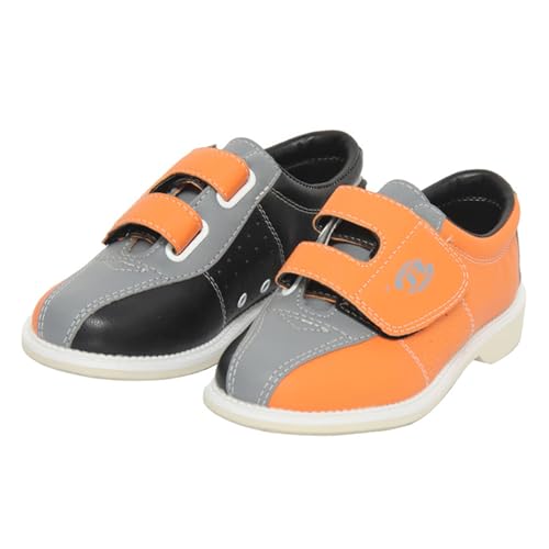 JiuQing Bowlingschuhe Herren Damen Anfänger Indoor Bowling Trainingsschuhe Gleitsohle Haken-Schleife Leicht,Orange,41 EU