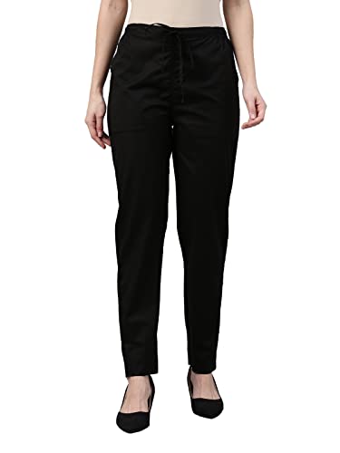 Image of GO COLORS Soft Cotton Pant Full Length for Women| Breathable, Mid Rise