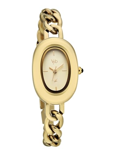Image of Fastrack Vyb Mirage with Quartz Analog Gold Dial Gold Alloy Strap Watch for Girls - FV60119YM01W
