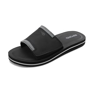 Mens Adjustable Slides Sandals Slip On Sandals Comfortable Athletic Anti-Slip Slides
